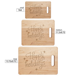 Happy Holidays Drawing Charcuterie Cutting Board