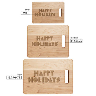 Happy Holidays Block Charcuterie Cutting Board